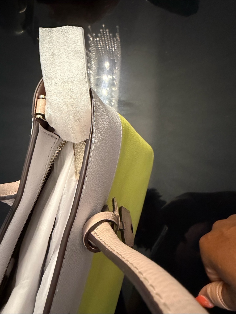 kate spade Yellow and White Colorblock Leather Tote - Picture 10 of 11
